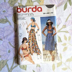 Vintage 80s Sewing Pattern UNCUT Burda 2201 Size 12-14-16